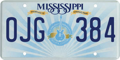 MS license plate OJG384