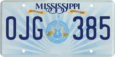 MS license plate OJG385