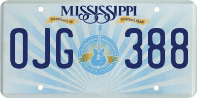 MS license plate OJG388