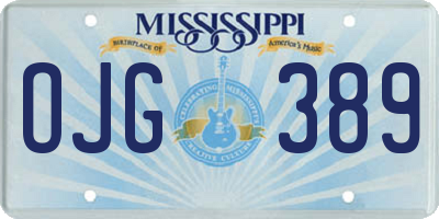 MS license plate OJG389