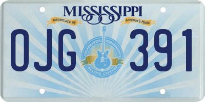 MS license plate OJG391
