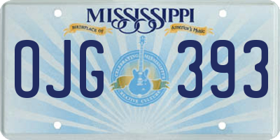 MS license plate OJG393