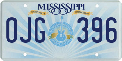 MS license plate OJG396