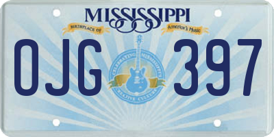 MS license plate OJG397