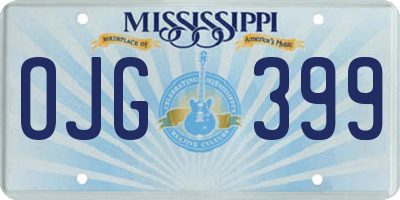 MS license plate OJG399