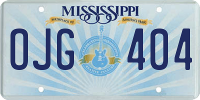 MS license plate OJG404