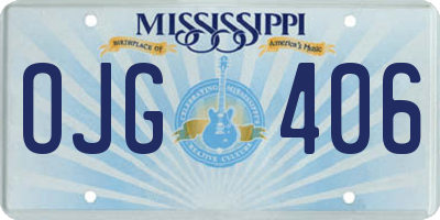 MS license plate OJG406