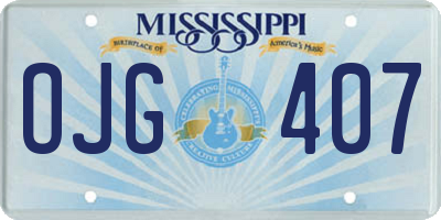 MS license plate OJG407
