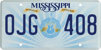 MS license plate OJG408