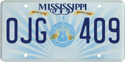 MS license plate OJG409