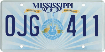 MS license plate OJG411