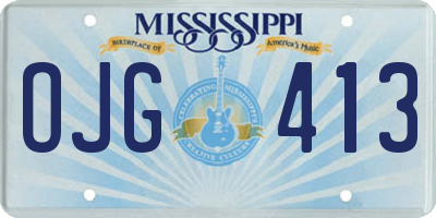 MS license plate OJG413