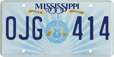 MS license plate OJG414