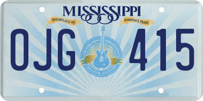 MS license plate OJG415
