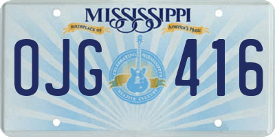 MS license plate OJG416