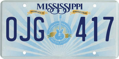 MS license plate OJG417