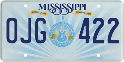 MS license plate OJG422