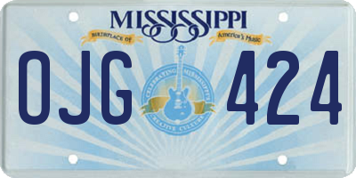 MS license plate OJG424