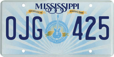 MS license plate OJG425