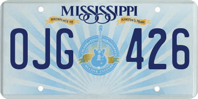 MS license plate OJG426