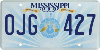MS license plate OJG427