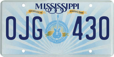 MS license plate OJG430