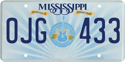 MS license plate OJG433