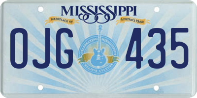 MS license plate OJG435