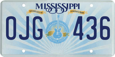 MS license plate OJG436