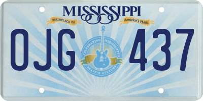 MS license plate OJG437