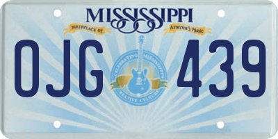 MS license plate OJG439