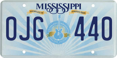 MS license plate OJG440