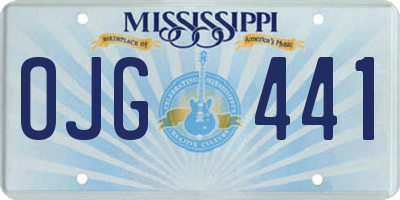 MS license plate OJG441