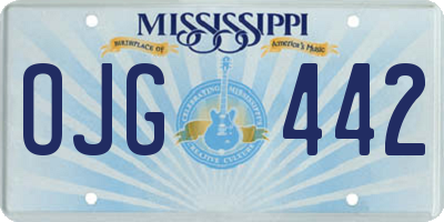 MS license plate OJG442