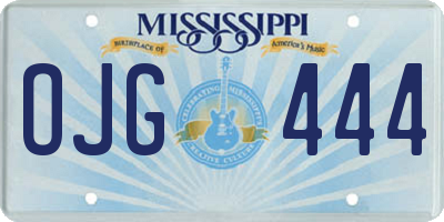 MS license plate OJG444