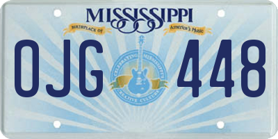 MS license plate OJG448
