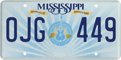 MS license plate OJG449