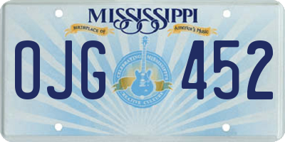 MS license plate OJG452