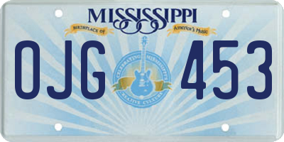 MS license plate OJG453