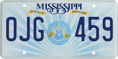 MS license plate OJG459