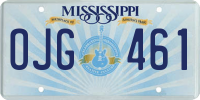 MS license plate OJG461