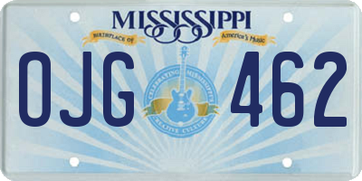 MS license plate OJG462