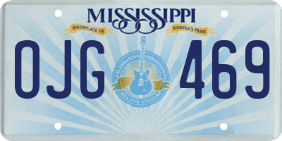 MS license plate OJG469