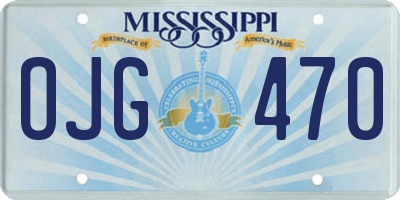 MS license plate OJG470
