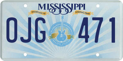 MS license plate OJG471