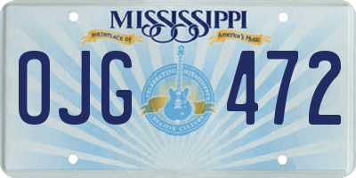 MS license plate OJG472