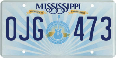 MS license plate OJG473