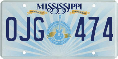 MS license plate OJG474
