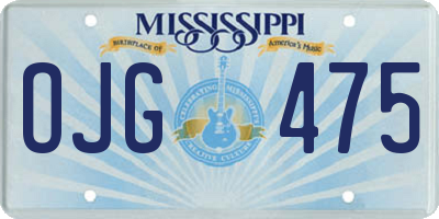 MS license plate OJG475