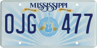 MS license plate OJG477
